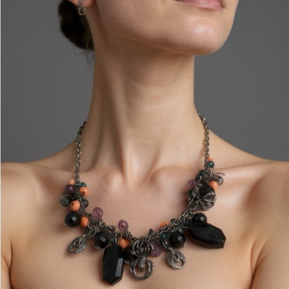 Pier 1 Jewelry - Vintage Halloween Spider Beaded Statement Necklace Pier 1